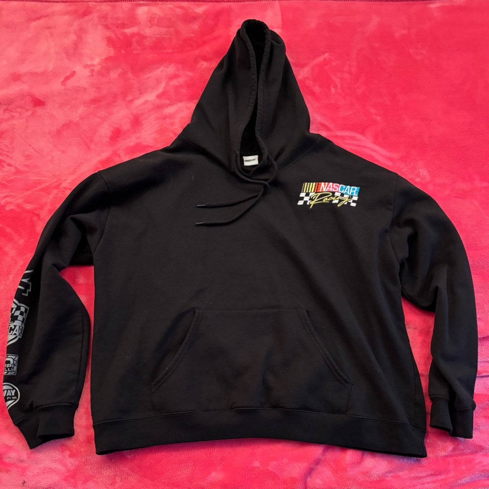 Black NASCAR Embroidered Hoodie